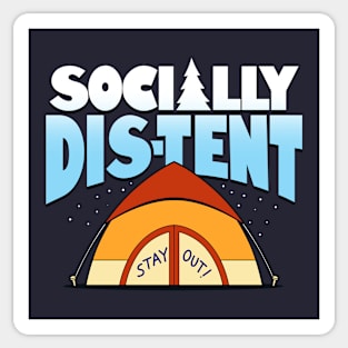 Socially Distent Socially Distant Funny Summer Camping Meme Sticker